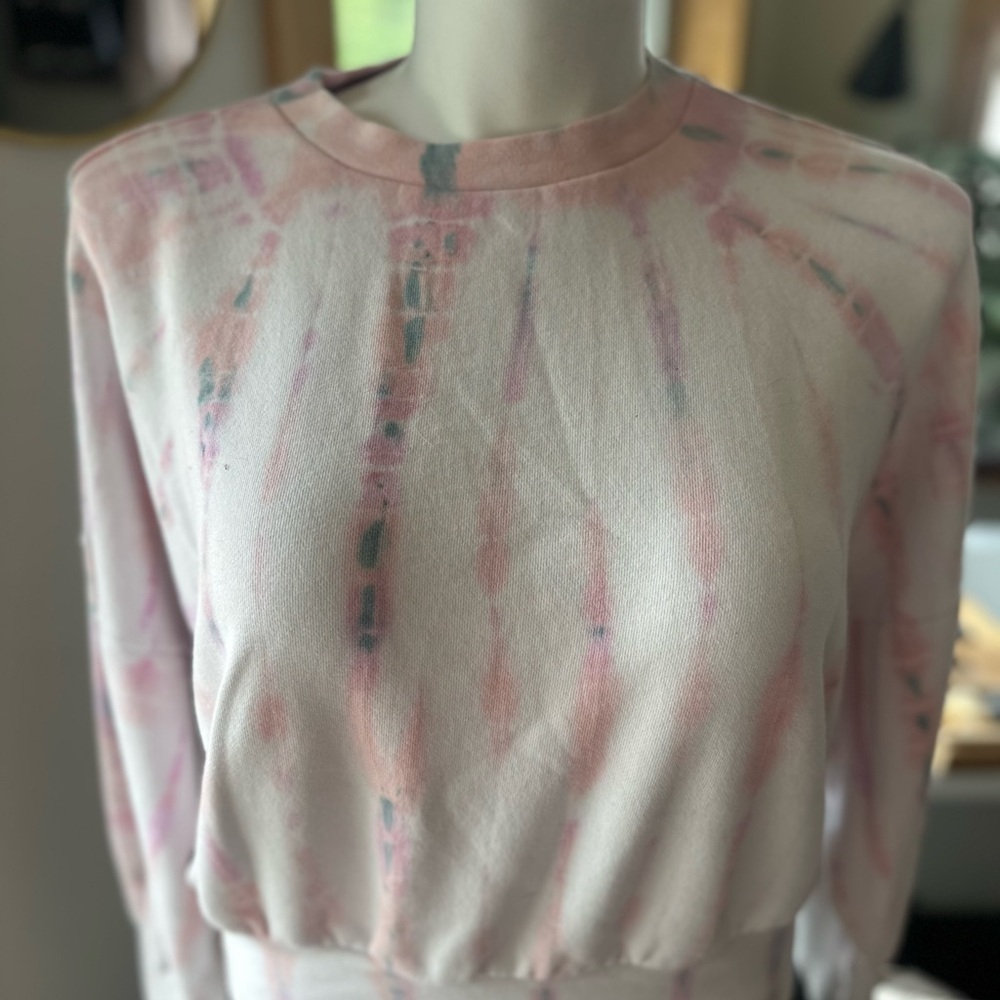 Women's Pink Tie-Dye Long Sleeve Top